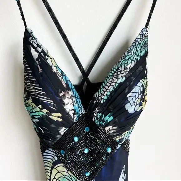 Dave & Johnny By Laura Ryner Silk Cut Out Gown Size 7/8 - Picture 5 of 10